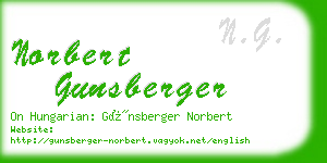 norbert gunsberger business card